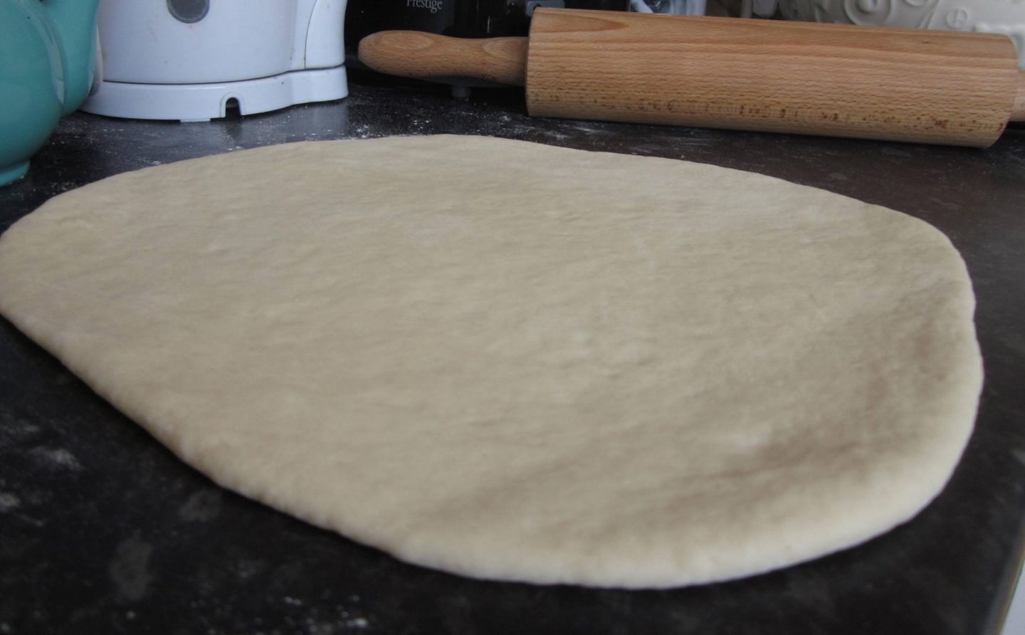 sweet bread dough rolled out