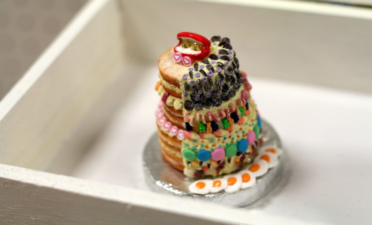 sweet covered miniature wedding cake
