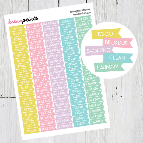 chores flag pastel planner sticker printable