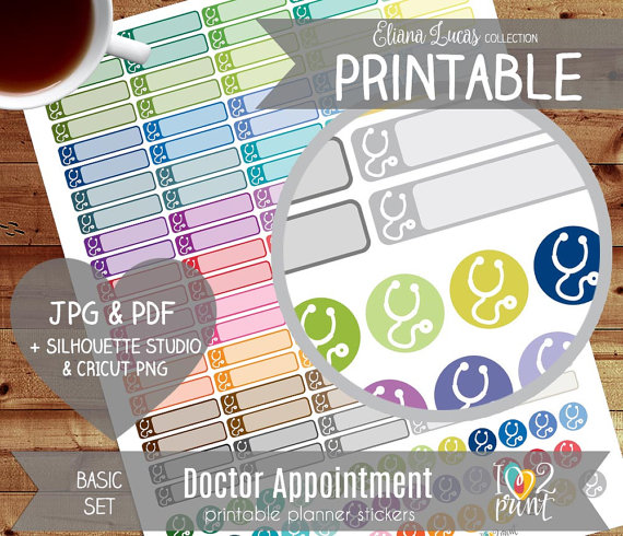 doctor appointment planner sticker printables
