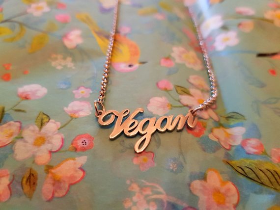 stunning vegan word necklace